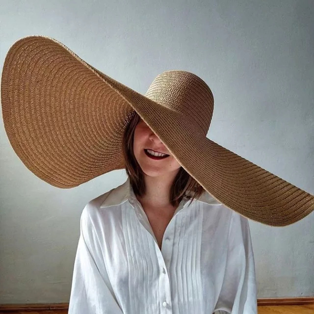 Hat Floppy Wide - Oversized Beach Straw Hats for Women