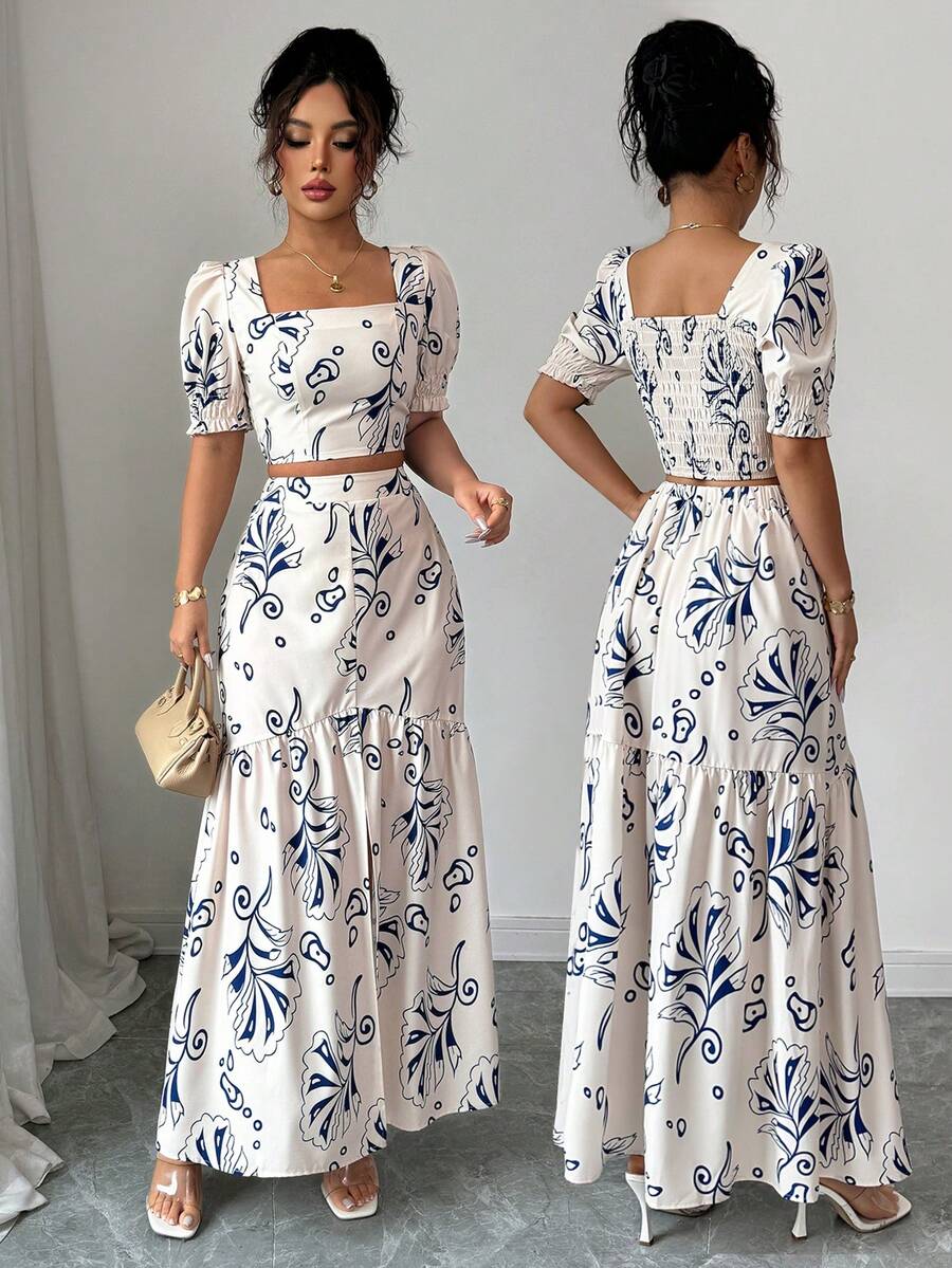 Romper Floral Print - 2026 Women Summer Two Piece Outfit,