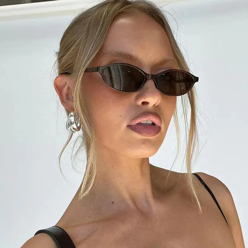 Sunglasses Cat Eye - Retro Oval Frame Sunglasses Fashion Women