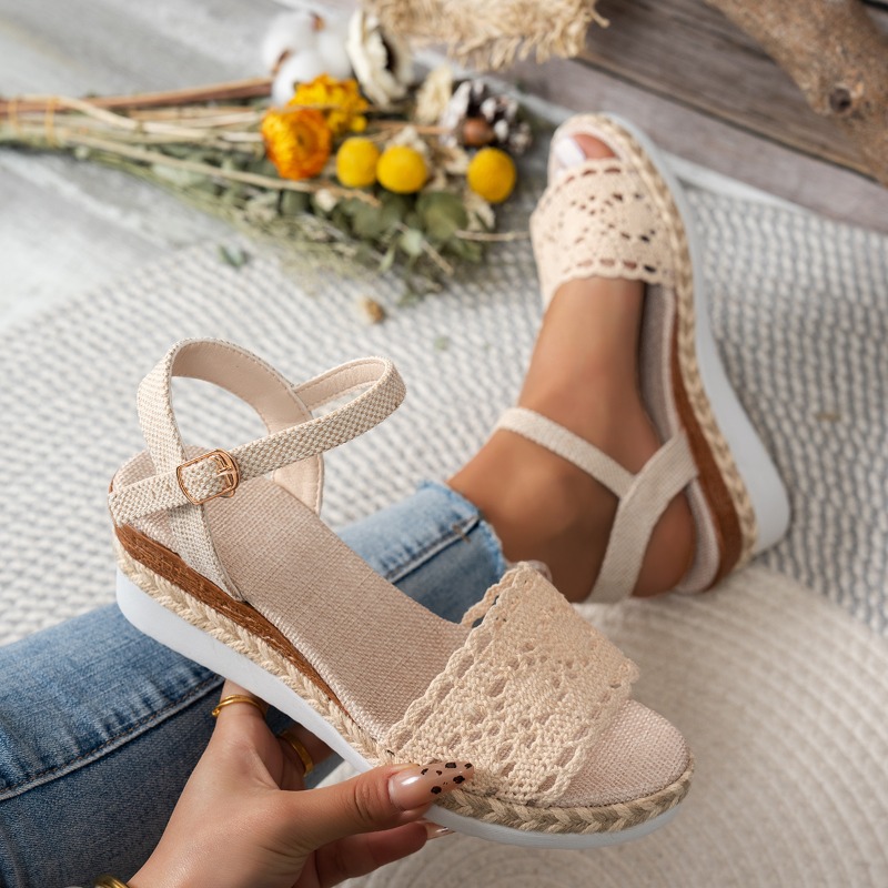 Wedge Espadrille Women - Women Lace Wedge Sandals Espadrille Platform