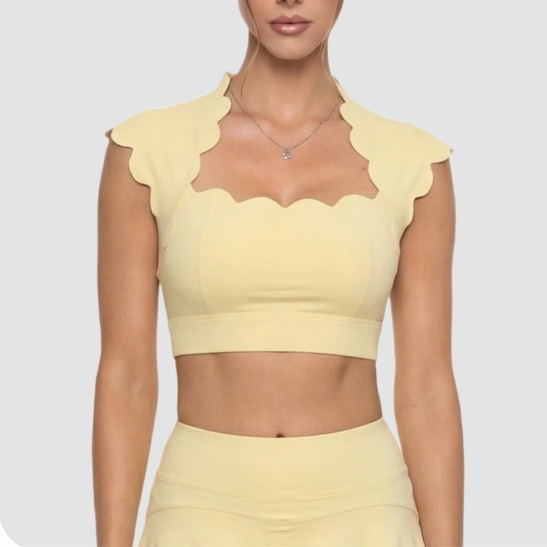 Crop Top Crochet - Pad Wavy Women Sports Vest Yoga