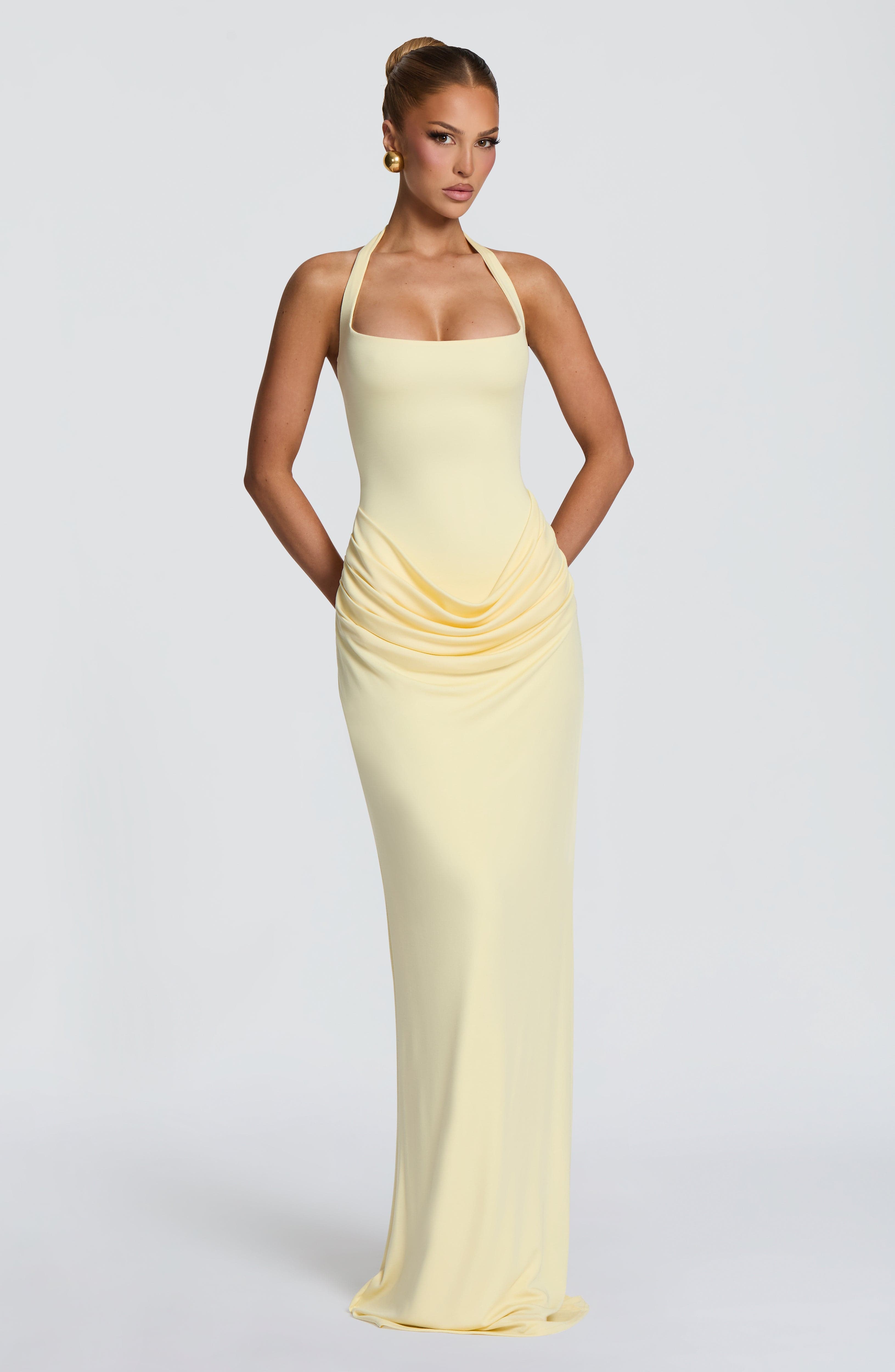 Maxi Dress Halter - Halter Square Neck Maxi Dress Waist