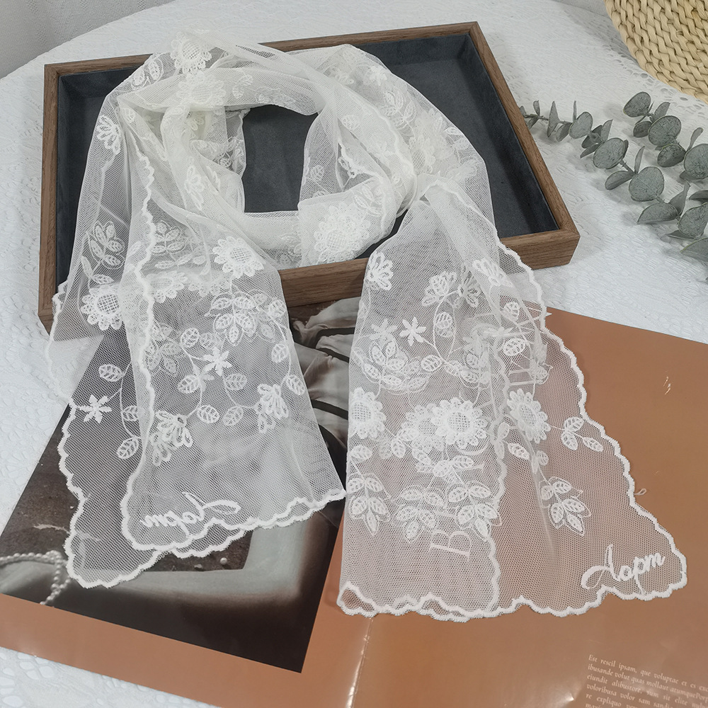 Headband Summer Knit - Lace Sunflower Silk Scarf Fairy Temperament