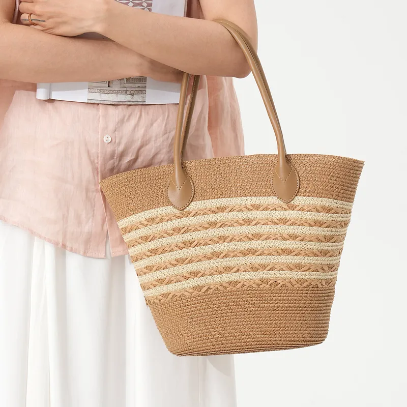 Striped Woven Straw Beach Tote - Tote Bag Beach review and price