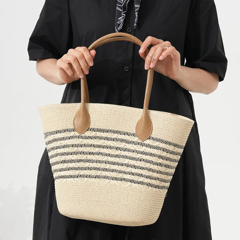 Striped Woven Straw Beach Tote - Tote Bag Beach review and price