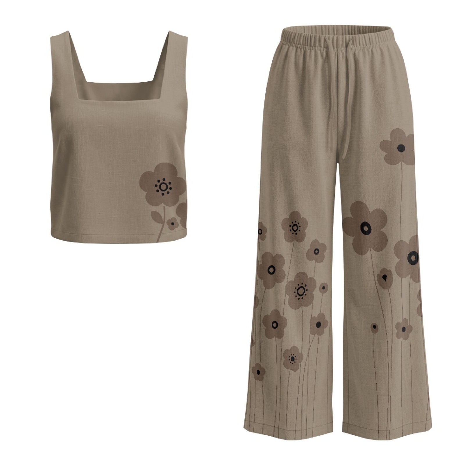 INSTANTARTS Women’s Linen Vest - Linen Pant Wide review and price