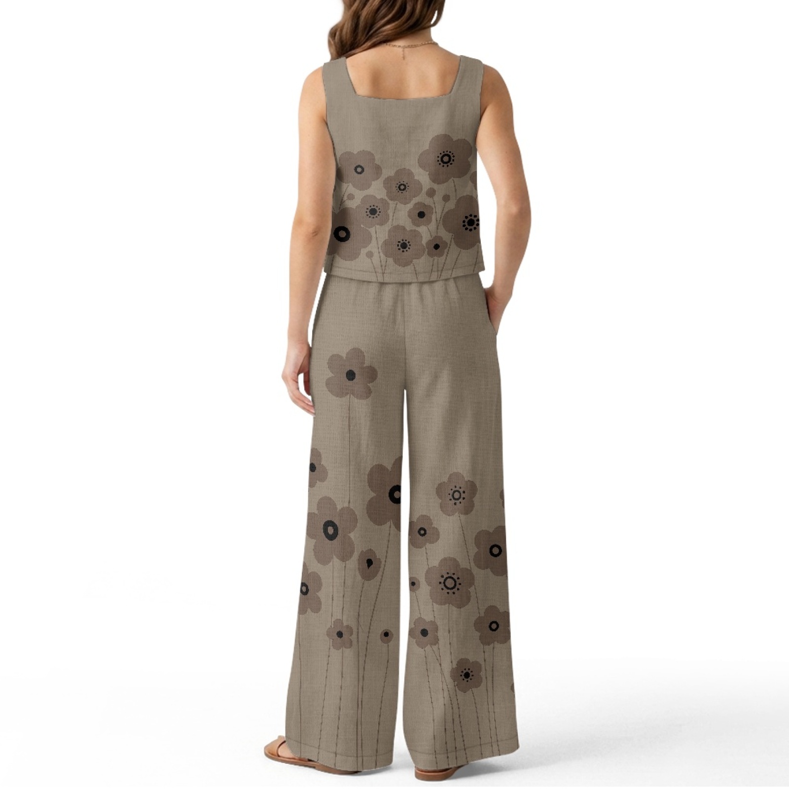 INSTANTARTS Women’s Linen Vest - Linen Pant Wide review and price