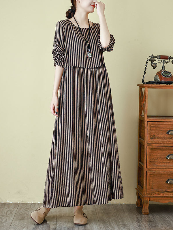 Spring New Style round Neck Lo - Linen Dress Wrap review and price