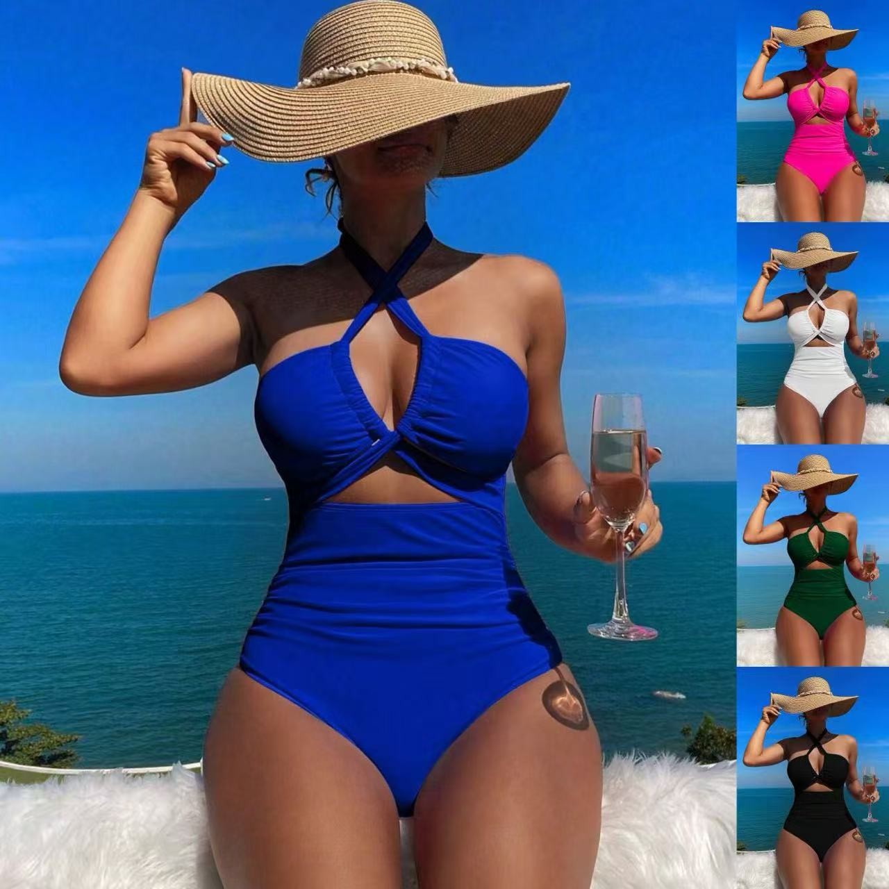 Women Swimsuit Halter Neck Sol - Swimsuit Bikini Ruched review and price