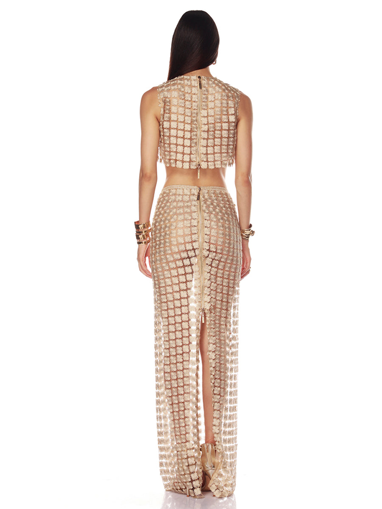 VC Stylish Beige Sleeveless Cr - Crop Top Crochet review and price