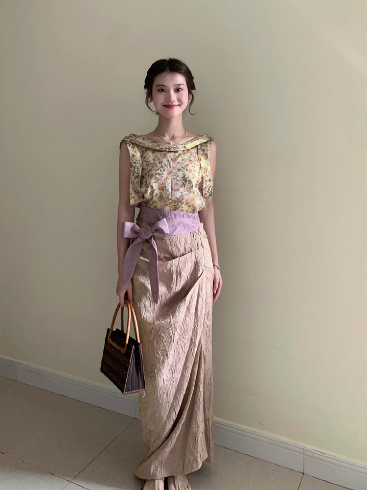 XZY Vintage Floral Sleeveless  - Midi Skirt Floral review and price
