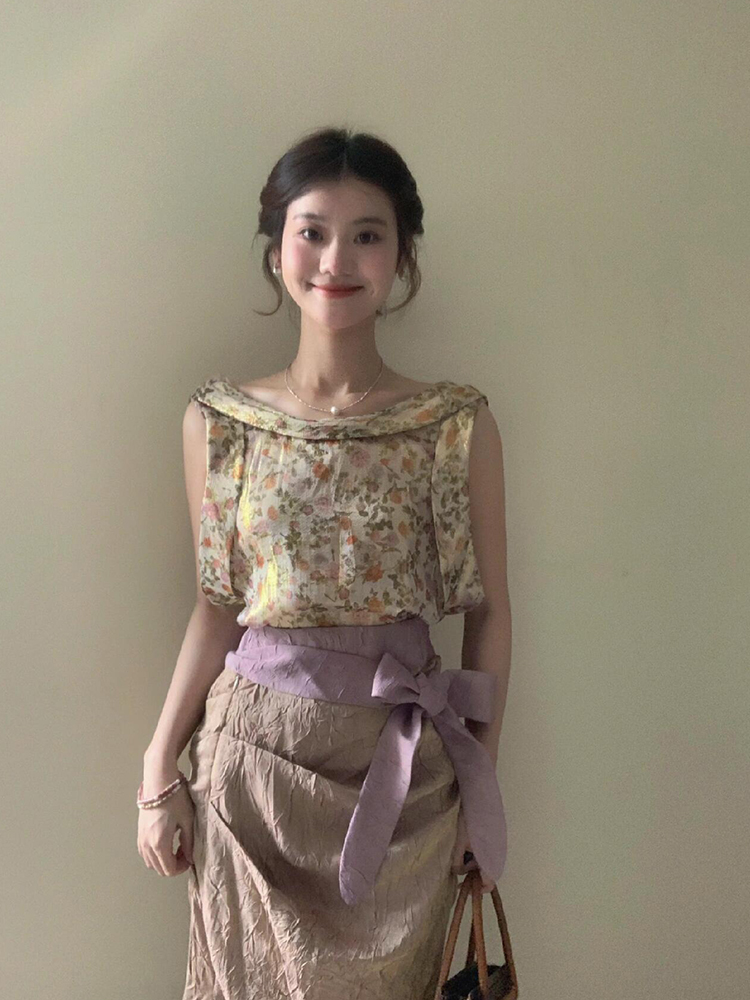 XZY Vintage Floral Sleeveless  - Midi Skirt Floral review and price