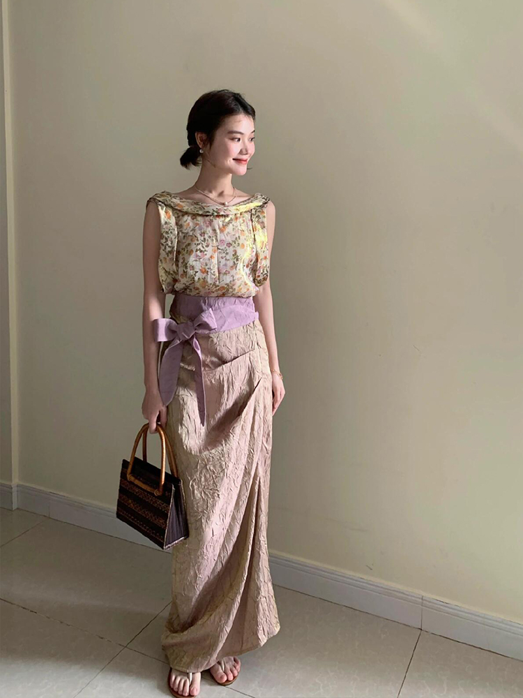 XZY Vintage Floral Sleeveless  - Midi Skirt Floral review and price
