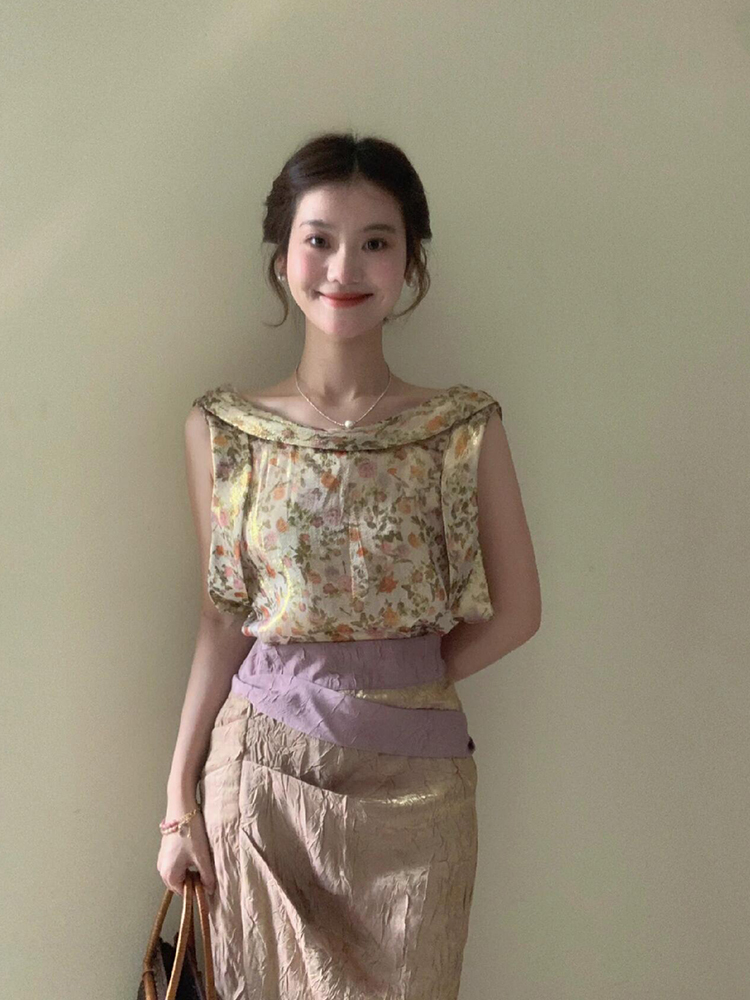 XZY Vintage Floral Sleeveless  - Midi Skirt Floral review and price