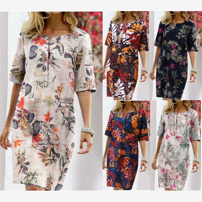 Summer Cotton Linen Printed Wo - Linen Dress Wrap review and price