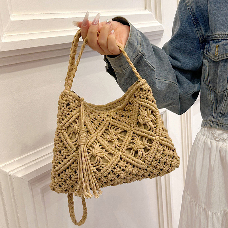 Fashion Woven Hollow Out Shoul - Crochet Bag Raffia review and price