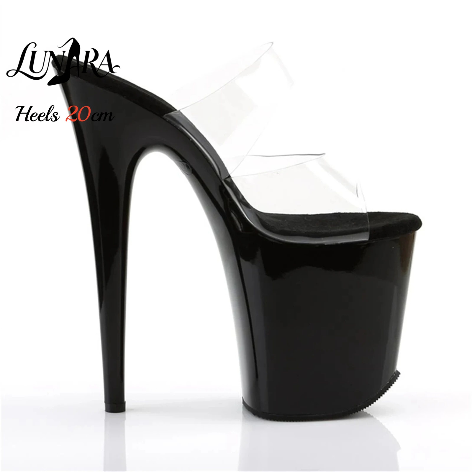 20cm Clear PVC Strappy Ultra H - Sandal Strappy Heeled review and price