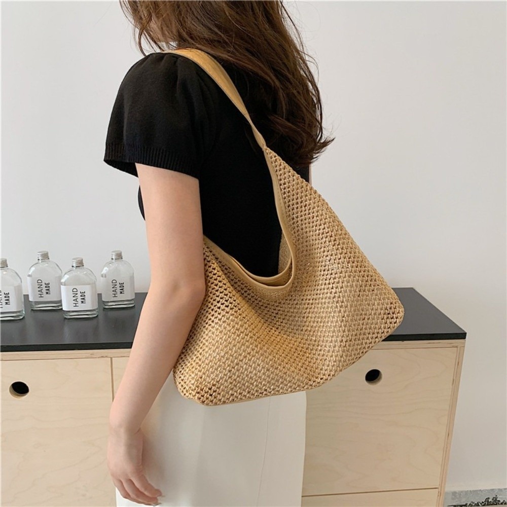 Cute Solid Color Weave Straw B - Tote Bag Beach review and price