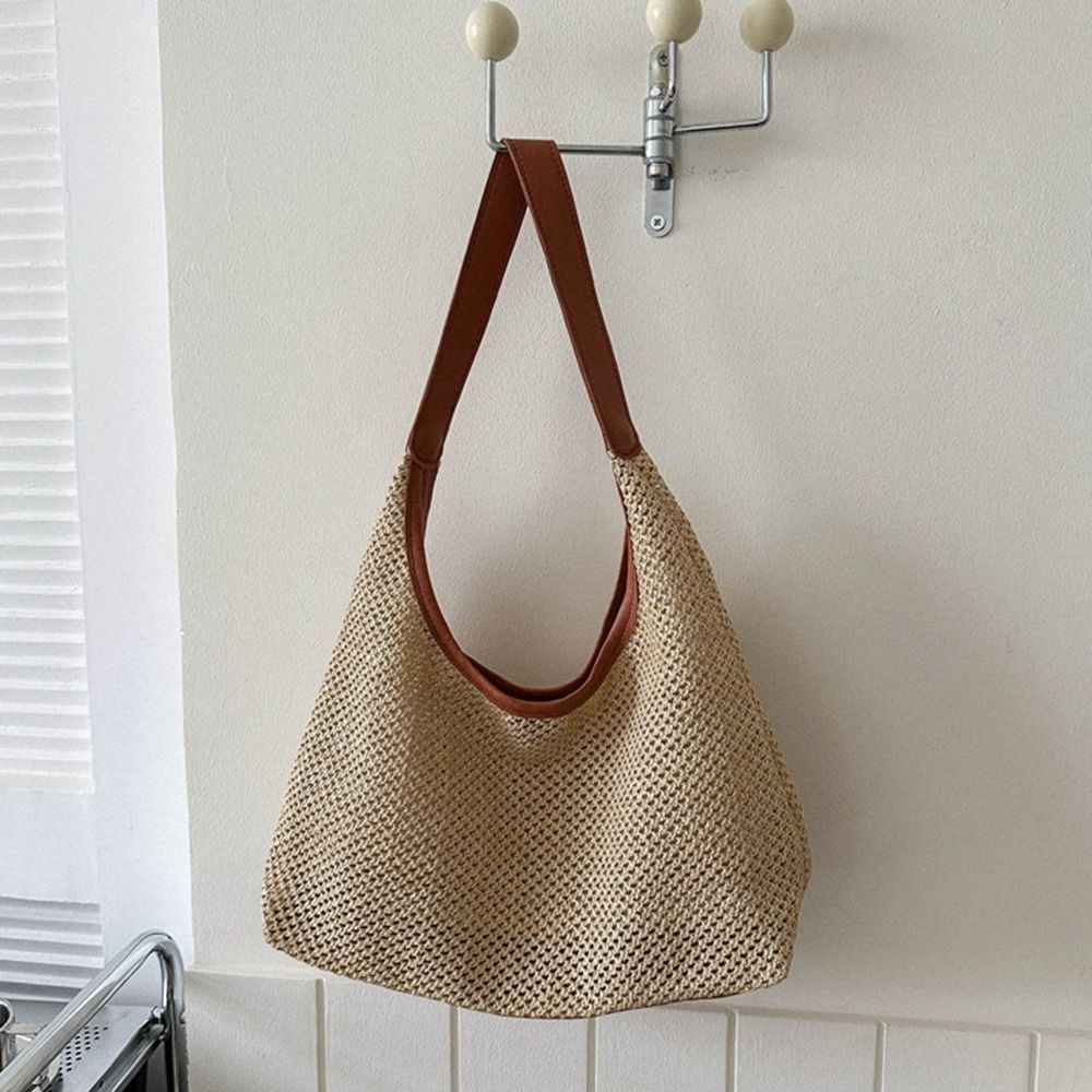 Cute Solid Color Weave Straw B - Tote Bag Beach review and price