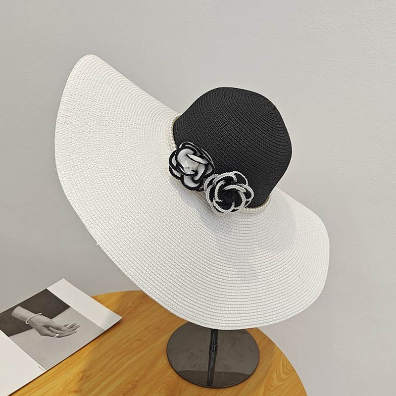 Two Tones Wide Brim Summer Hat - Hat Floppy Wide review and price