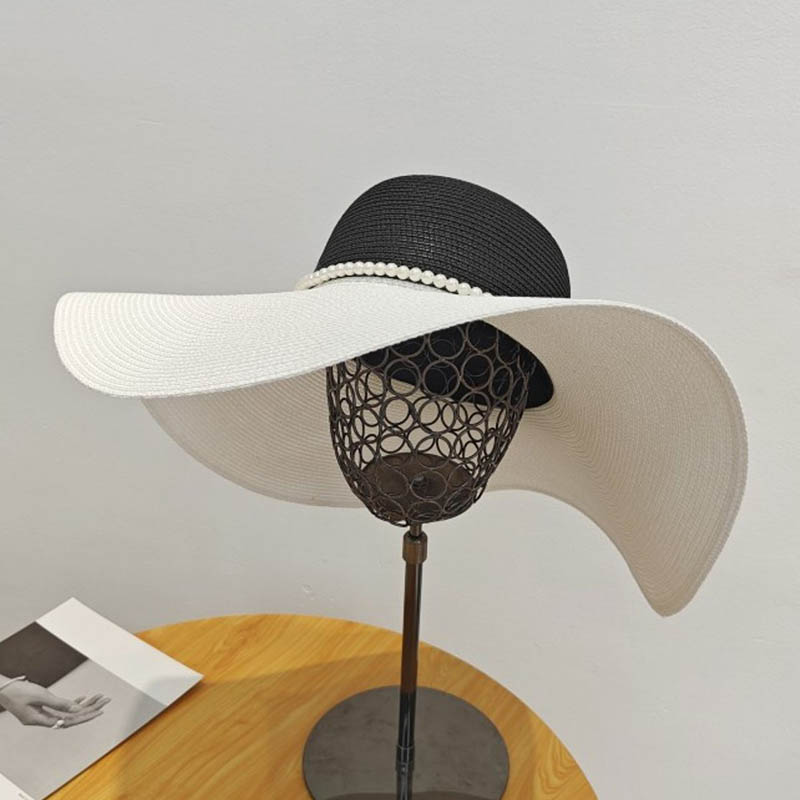 Two Tones Wide Brim Summer Hat - Hat Floppy Wide review and price