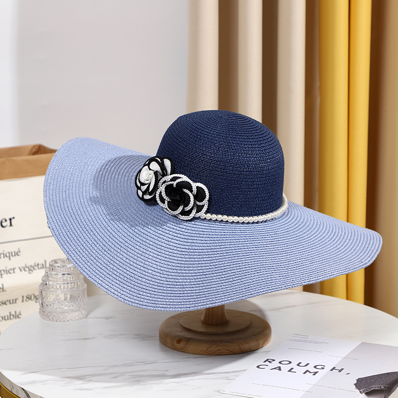 Two Tones Wide Brim Summer Hat - Hat Floppy Wide review and price