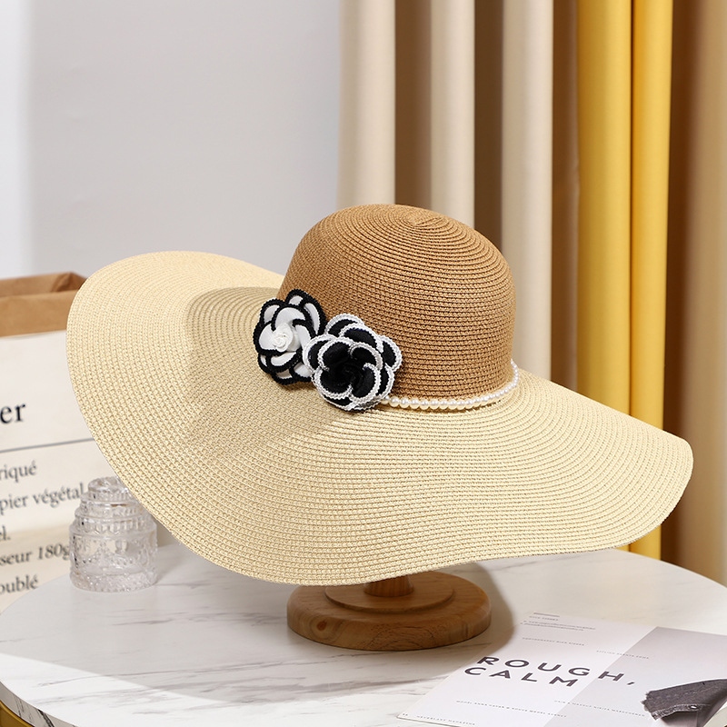 Two Tones Wide Brim Summer Hat - Hat Floppy Wide review and price
