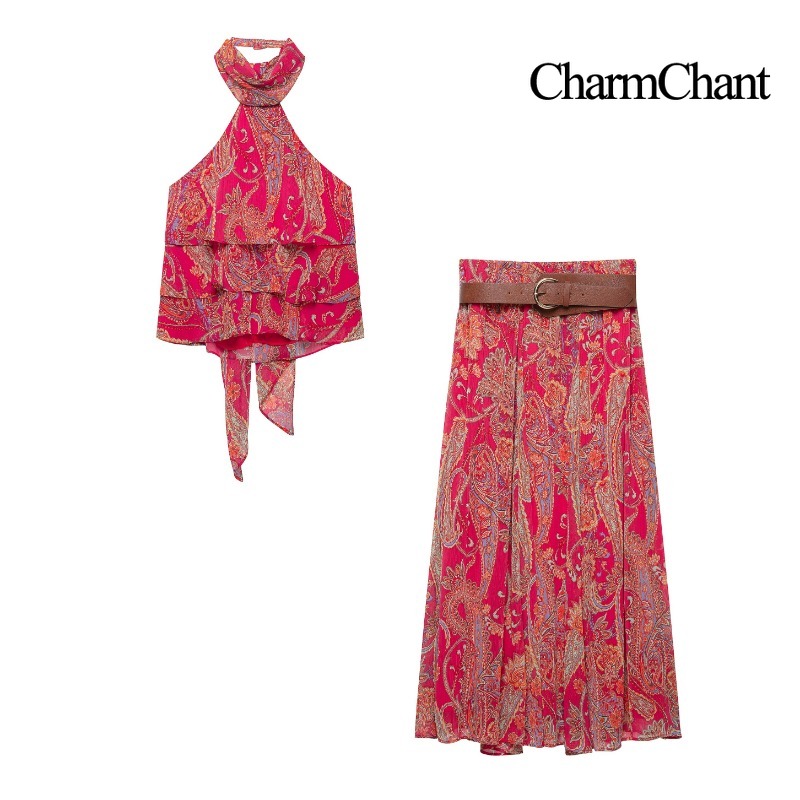 CHARMCHANT Women's Paisley Pri - Midi Skirt Floral review and price
