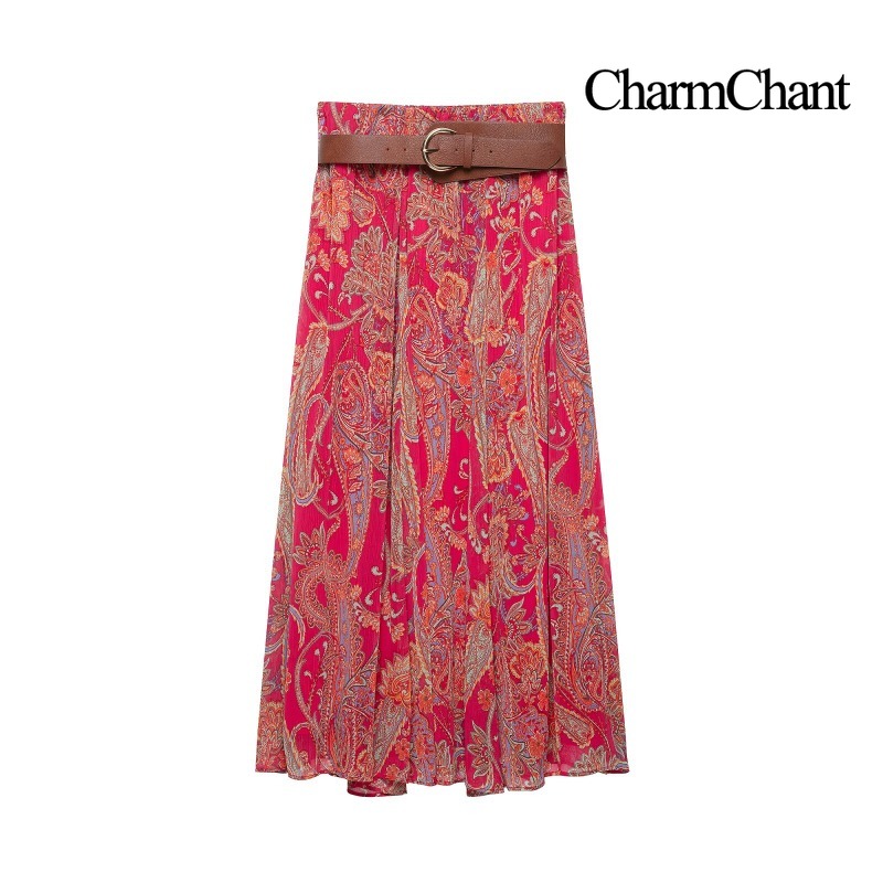 CHARMCHANT Women's Paisley Pri - Midi Skirt Floral review and price