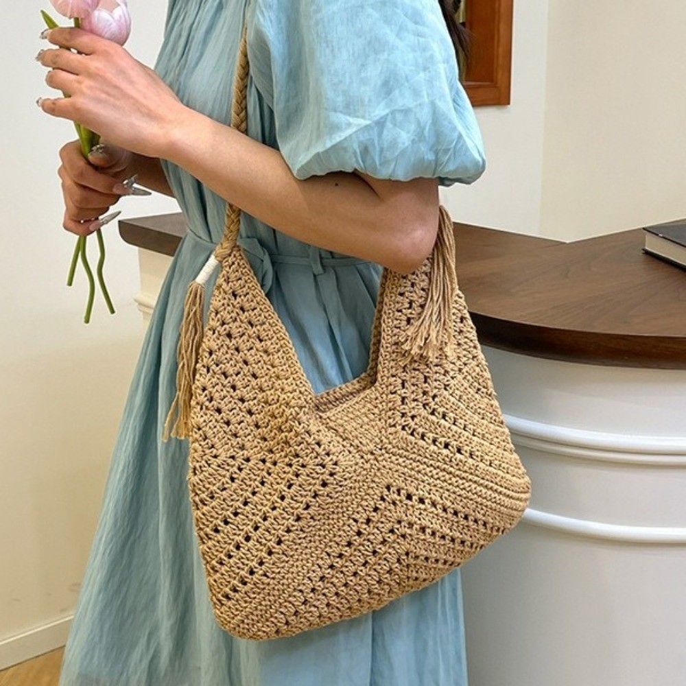 Summer Bohemian Knitted Should - Tote Bag Beach review and price
