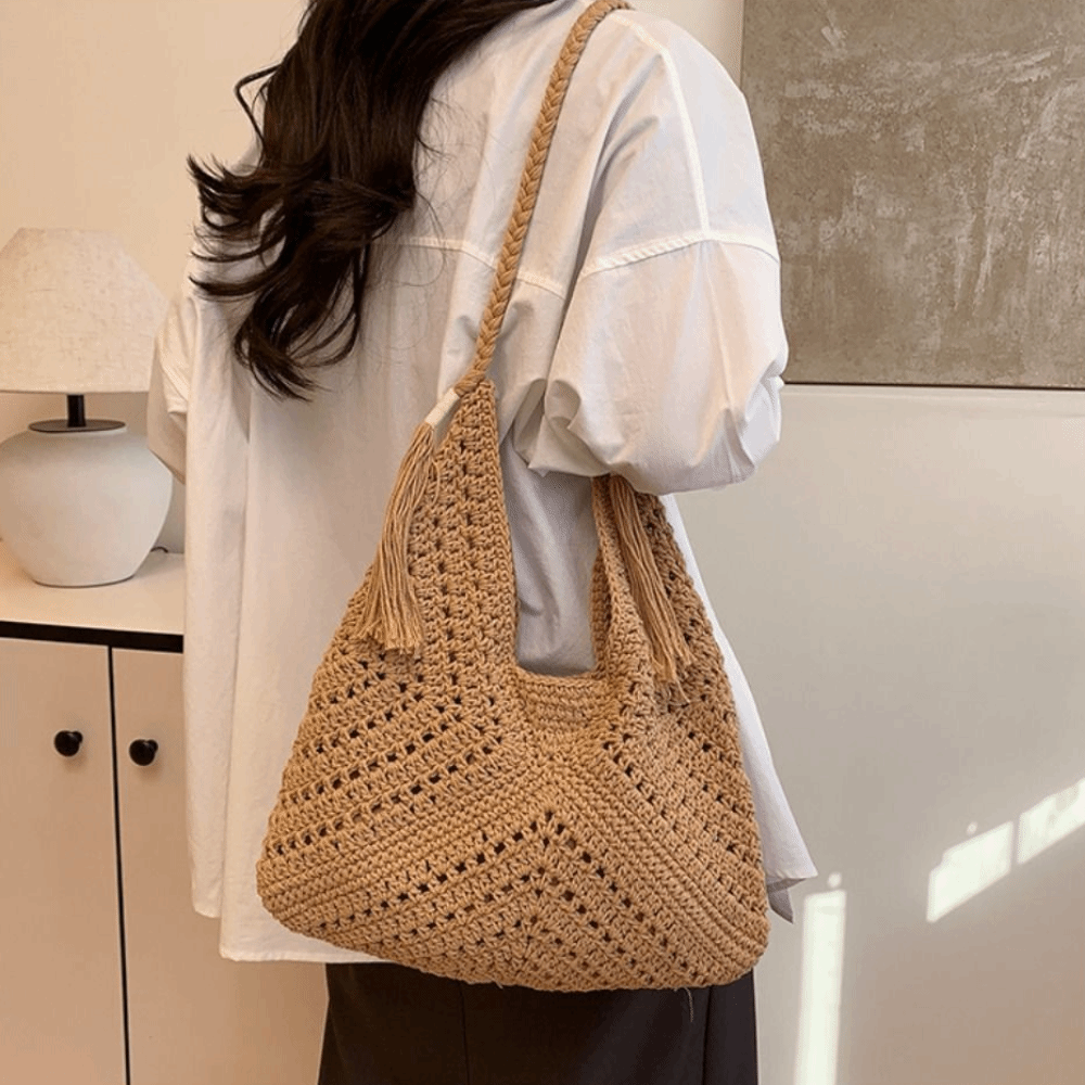 Summer Bohemian Knitted Should - Tote Bag Beach review and price