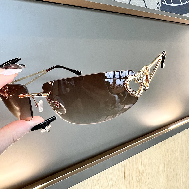 New Oval Cat Eye Frameless Mer - Sunglasses Cat Eye review and price