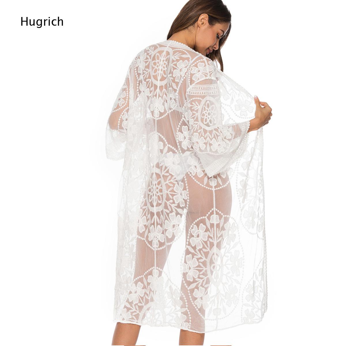 Solid White Floral Embroidery  - Kimono Sheer Floral review and price