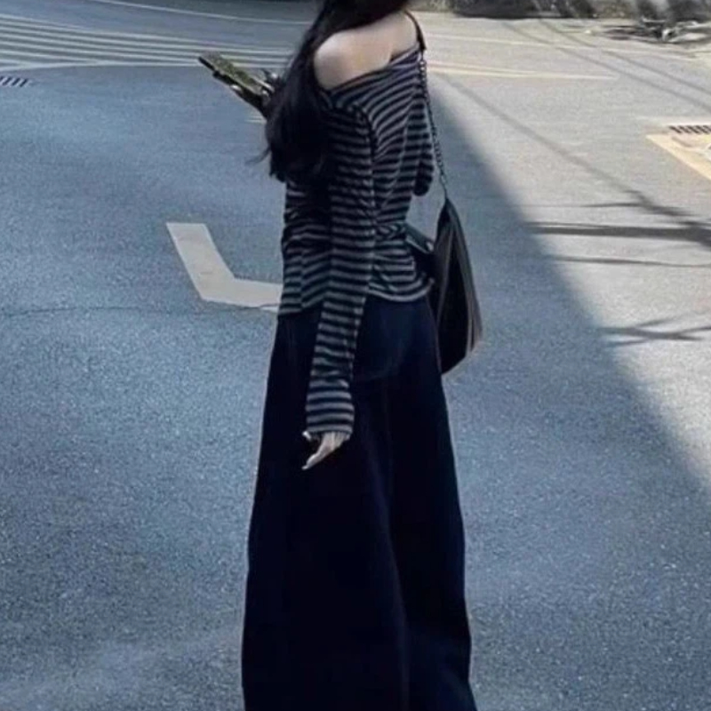 Women Vintage Striped Off Shou - Blouse Off Shoulder review and price