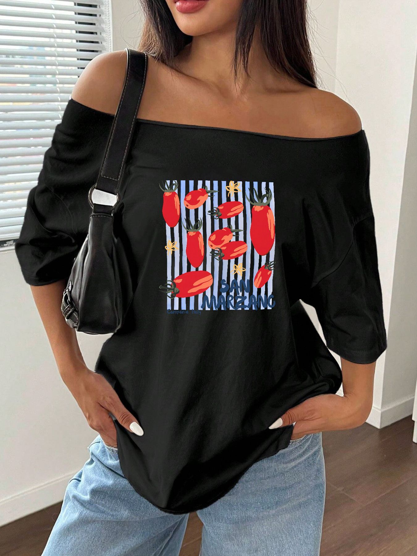 100% Cotton Plus Size San Marz - Blouse Off Shoulder review and price