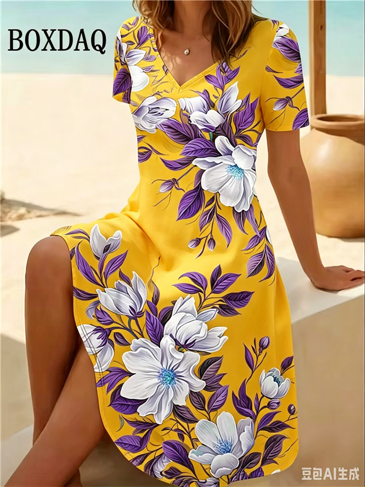 6XL Plus Size Women Dresses Su - Romper Floral Print review and price