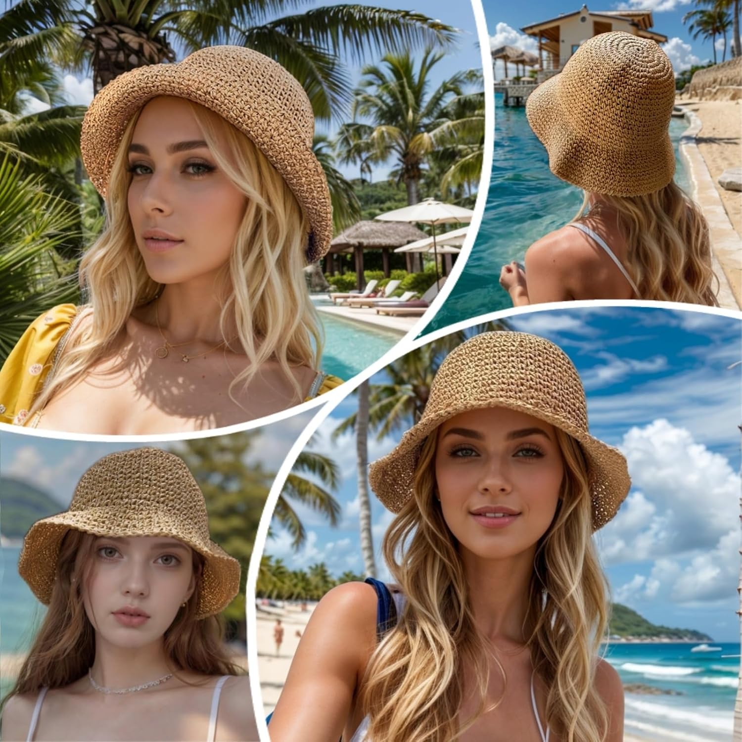 Floppy Big Beach Straw Hats fo - Hat Floppy Wide review and price