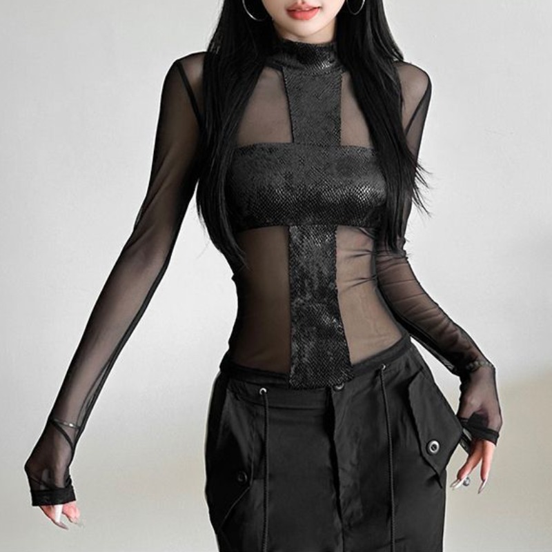 American Style Mesh Long Sleev - Blouse Off Shoulder review and price