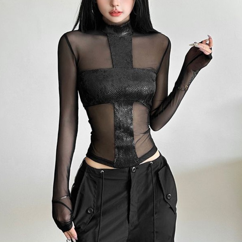 American Style Mesh Long Sleev - Blouse Off Shoulder review and price