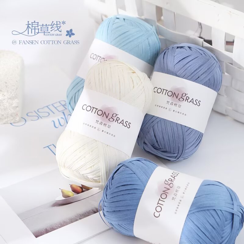 50g Cotton Grass Yarn Raffia S - Crochet Bag Raffia review and price
