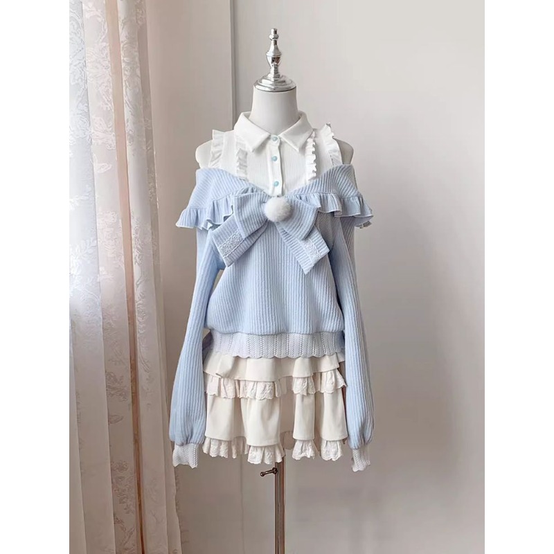 Kawaii Soft Girl Lolita 2 Piec - Blouse Off Shoulder review and price
