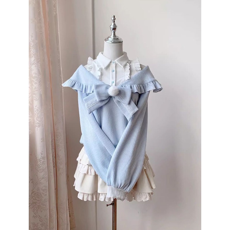 Kawaii Soft Girl Lolita 2 Piec - Blouse Off Shoulder review and price