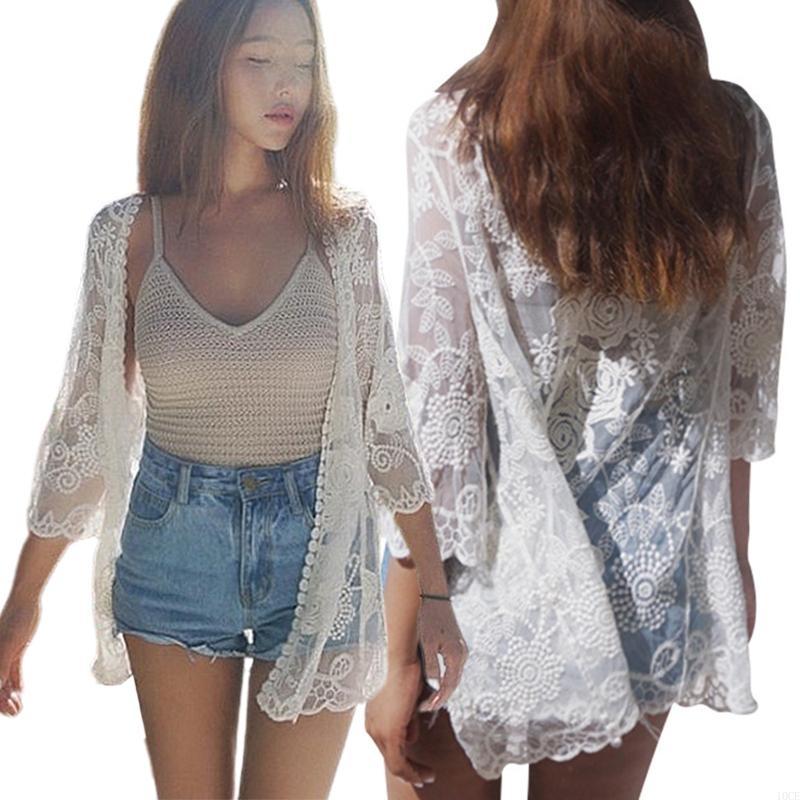 Women Lace Open Front Kimono C - Kimono Sheer Floral review and price