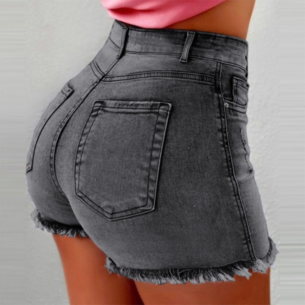 Women's High Waisted Denim Sho - Shorts Denim Frayed review and price