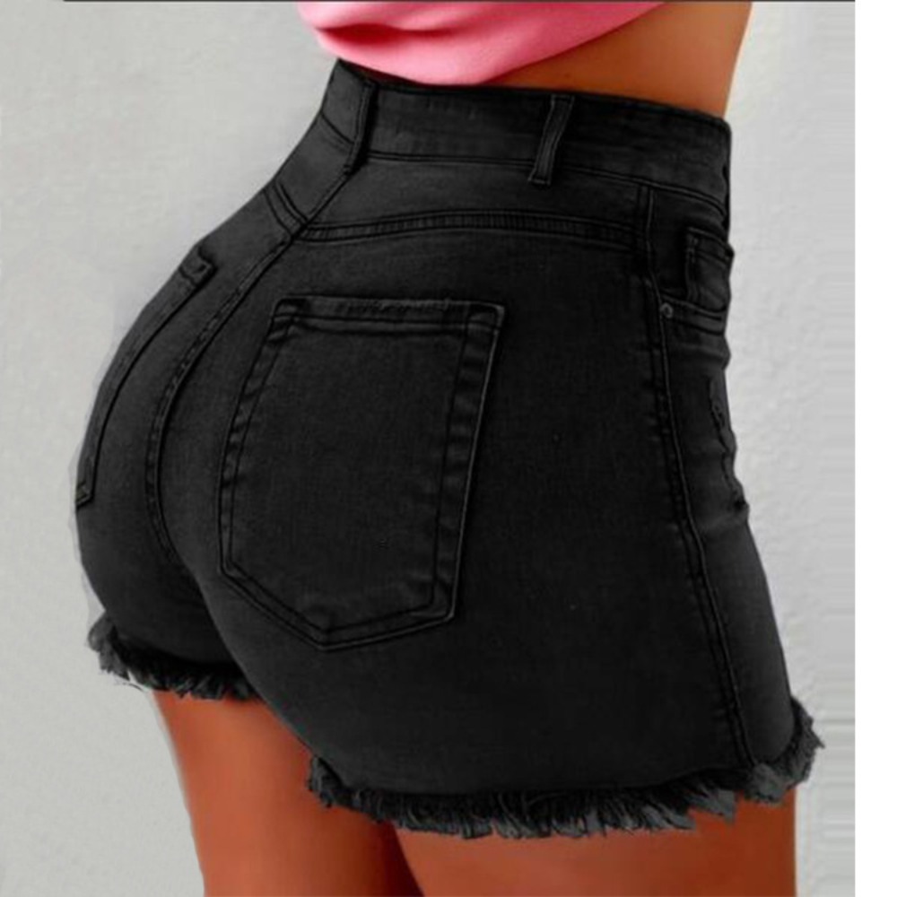Women's High Waisted Denim Sho - Shorts Denim Frayed review and price