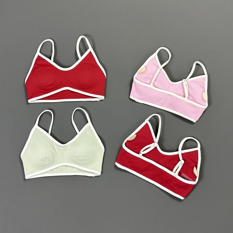Women Contrastline Yoga Bra V  - Crop Top Crochet review and price