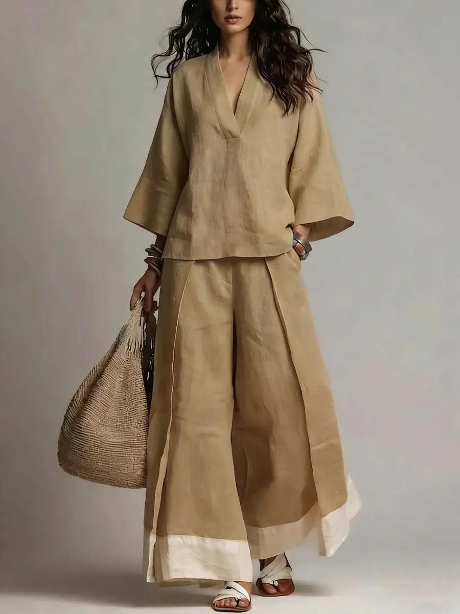 Summer Women V-neck Cotton Lin - Linen Pant Wide review and price
