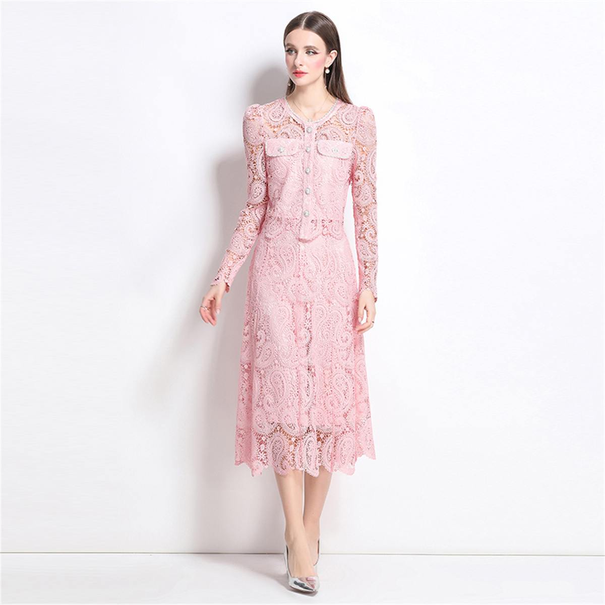 Spring Sweet Lace Flower Embro - Midi Skirt Floral review and price