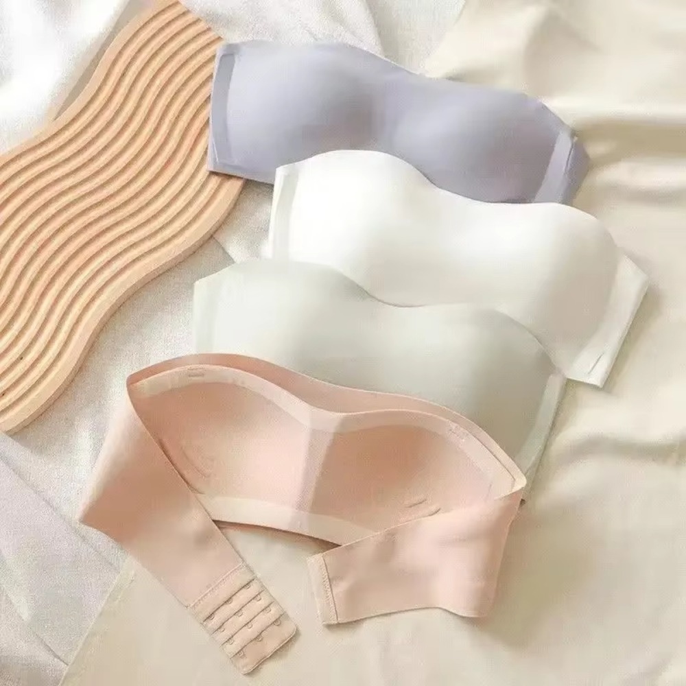 Solid Color Strapless Wrapped  - Bralette Triangle Set review and price