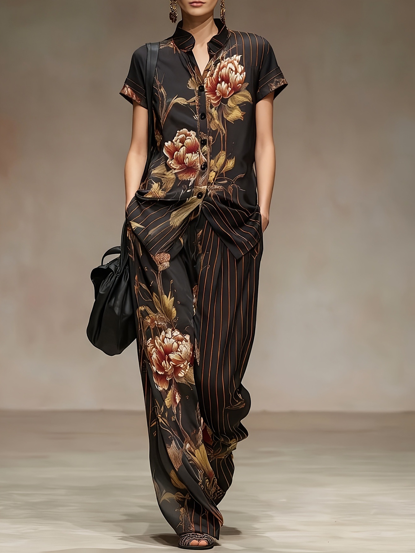 Chiffon Women Summer 2PCS Matc - Romper Floral Print review and price